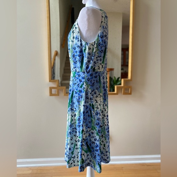 Tommy Hilfiger Halter Neck floral Midi Dress sz 10 blue green - Picture 4 of 14